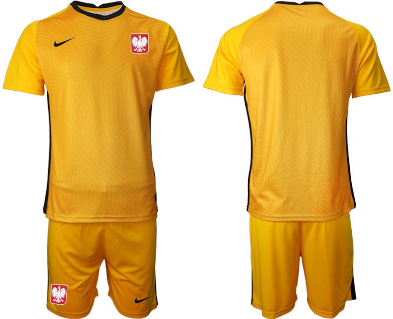 Men 2020-2021 European Cup Poland yellow goalkeeper Blank Soccer Jersey->turkey->Soccer Country Jersey